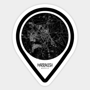 Marrakesh, Morocco City Map - Travel Pin Sticker